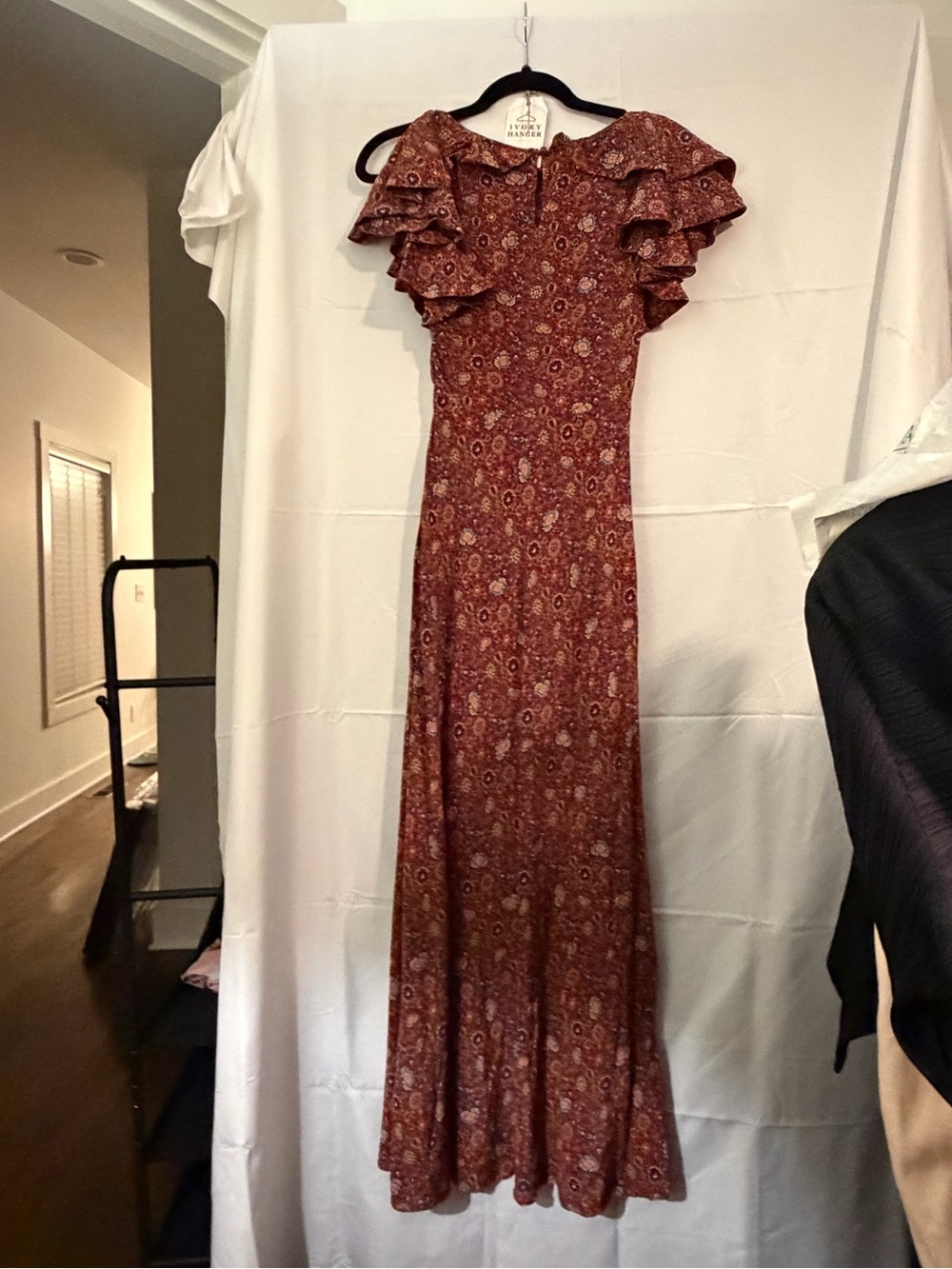 Doen Beatriz Floral Silk Short-Sleeve Maxi Dress XXS - Picture 3 of 5